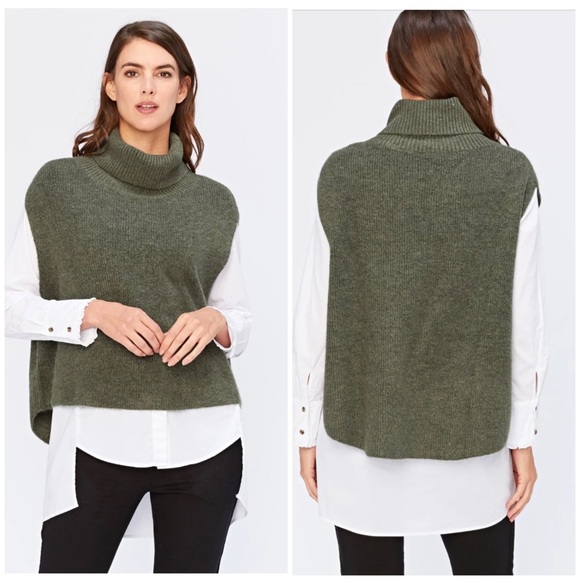 XCVI Sweaters - XCVI ZILA SWEATER VEST HI LO HEM SLEEVELESS COWL NECK OVERSIZED RIBBED DETAIL LG